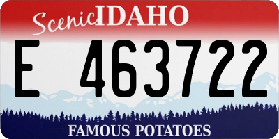 ID license plate E463722