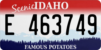 ID license plate E463749
