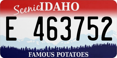 ID license plate E463752