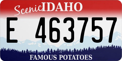 ID license plate E463757