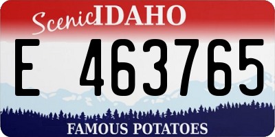 ID license plate E463765
