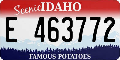 ID license plate E463772