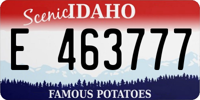 ID license plate E463777