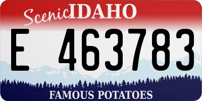 ID license plate E463783