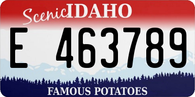 ID license plate E463789