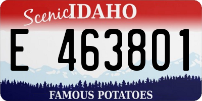 ID license plate E463801