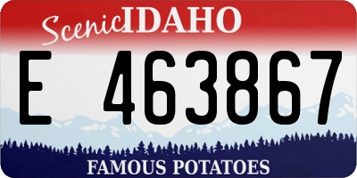 ID license plate E463867