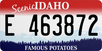 ID license plate E463872