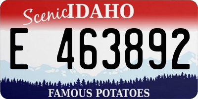 ID license plate E463892