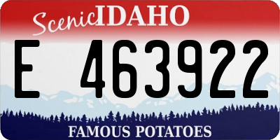 ID license plate E463922