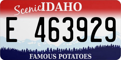 ID license plate E463929