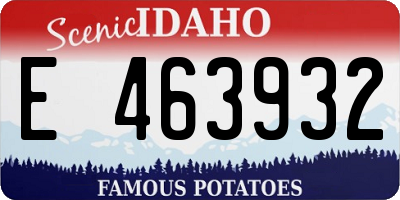 ID license plate E463932