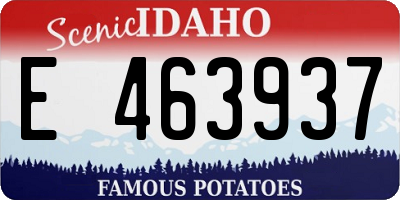 ID license plate E463937