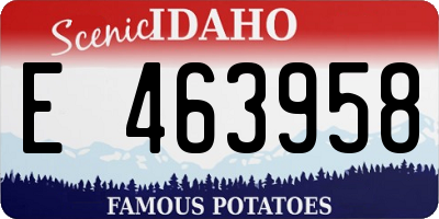 ID license plate E463958