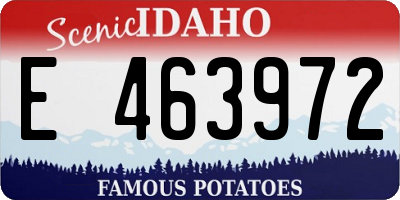 ID license plate E463972