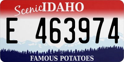 ID license plate E463974