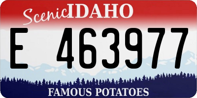 ID license plate E463977