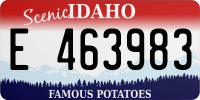 ID license plate E463983