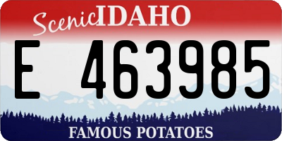 ID license plate E463985