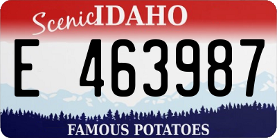 ID license plate E463987