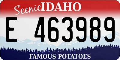 ID license plate E463989