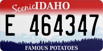 ID license plate E464347
