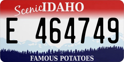 ID license plate E464749