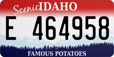 ID license plate E464958