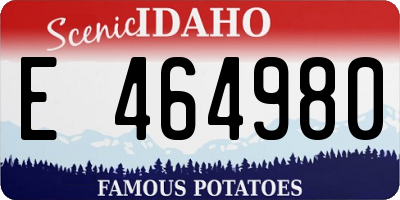 ID license plate E464980