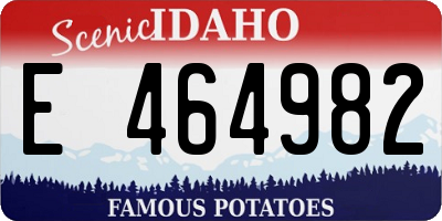 ID license plate E464982