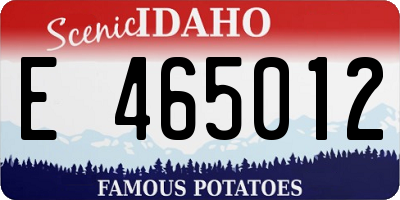 ID license plate E465012