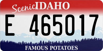 ID license plate E465017