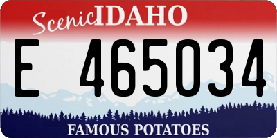 ID license plate E465034