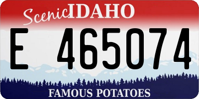 ID license plate E465074