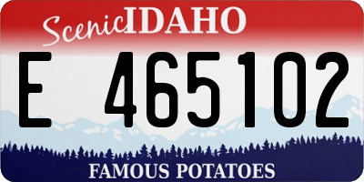ID license plate E465102