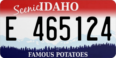 ID license plate E465124