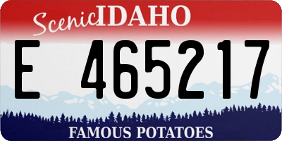 ID license plate E465217