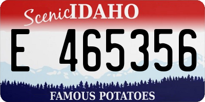 ID license plate E465356