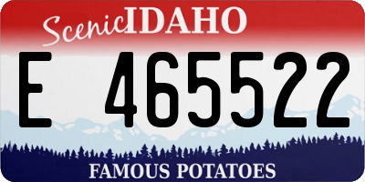 ID license plate E465522