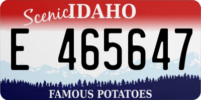 ID license plate E465647