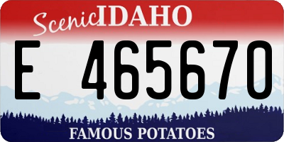 ID license plate E465670
