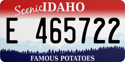 ID license plate E465722
