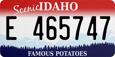 ID license plate E465747