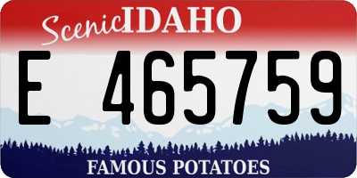 ID license plate E465759