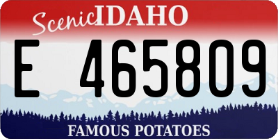ID license plate E465809