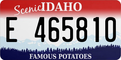 ID license plate E465810