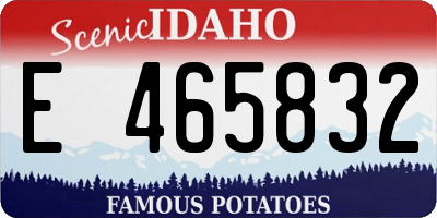 ID license plate E465832