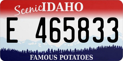 ID license plate E465833