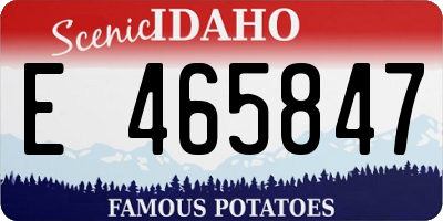 ID license plate E465847