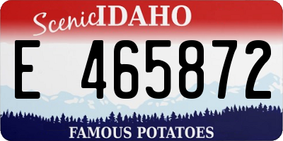 ID license plate E465872